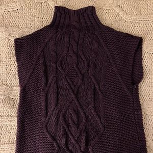 Purple eggplant Mock neck sleeveless tunic sweater sz L